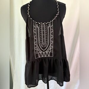 DIDIJIN Black Top with Braided Detail